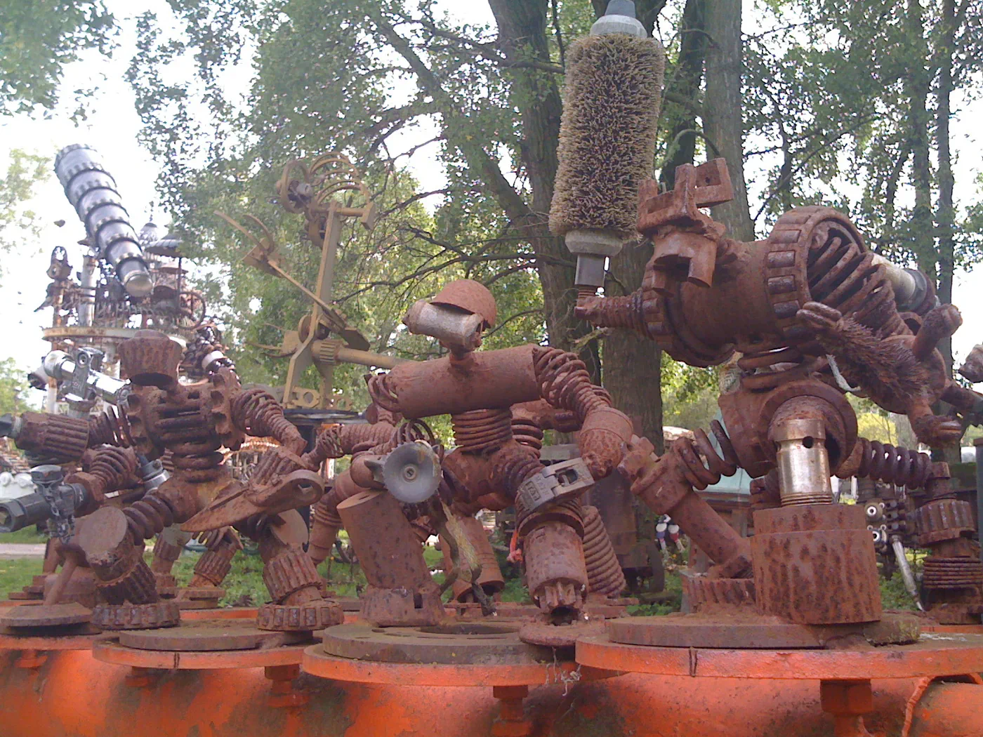 Industrial metal sculptures and artistic creations